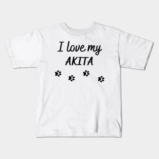 I love my akita Kids T-Shirt